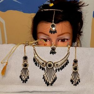 Kundan necklace, ring, earing, jewelry set